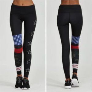 Noli Patriotic Stars Stripes Camo Printed Leggings S
